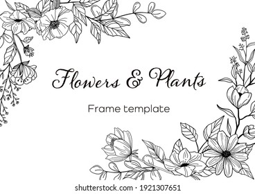 303,295 Flower frame line art Images, Stock Photos & Vectors | Shutterstock