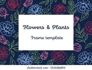 Flowers and Plants Frame template