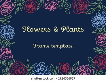Flowers and Plants Frame template