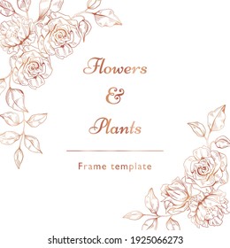Flowers and plants frame template