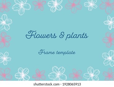 Flowers and plants Frame template