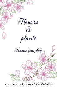 Flowers and plants Frame template