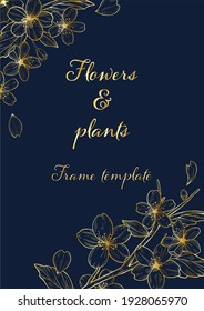 Flowers and plants Frame template