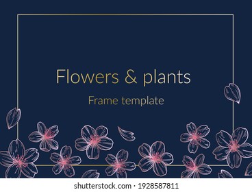 Flowers and plants Frame template
