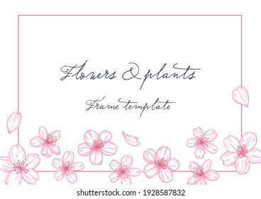 Flowers and plants Frame template