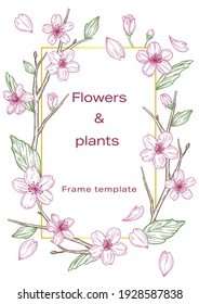 Flowers and plants Frame template