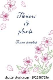 Flores y plantas Plantilla de marco