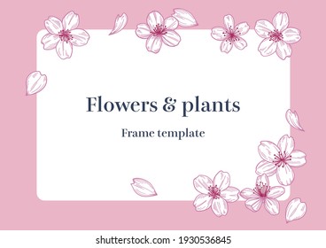 Flowers and plants Frame template