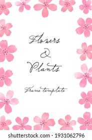 Flowers and plants Frame template