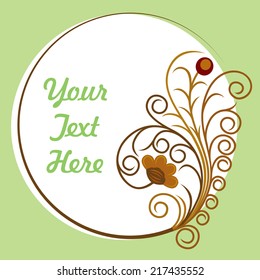 Flowers and plants, greeting template