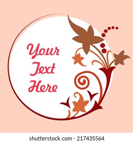 Flowers and plants, greeting template