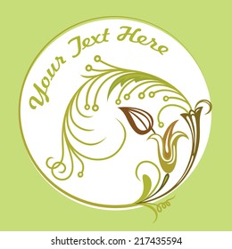 Flowers and plants, greeting template