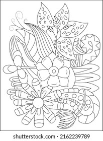 flowers and plants hand drawn illustrations