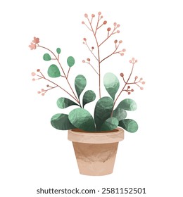 Flowers and plants Vector,  House plants in pots. Potted plants for home. Vector illustration with white isolated background, Vector illustration, House plants and flowers in pot,  Houseplants, flower