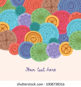 Flowers polka dot. Cute postcard.