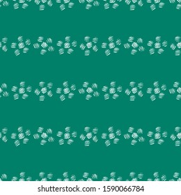 Flowers and polka dot. Hand drawing. Vector illustration of seamless pattern.