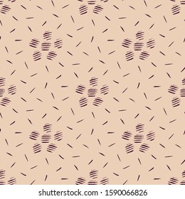 Flowers and polka dot. Hand drawing. Vector illustration of seamless pattern.