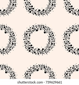 Flowers polka dot. Vector seamless pattern. Retro background.