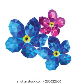 flowers polygon jewel design vector illustration