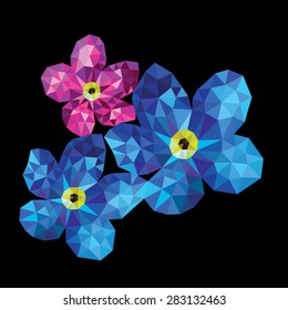 flowers polygon jewel design vector illustration