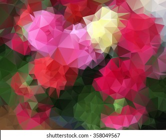 flowers Polygonal Mosaic Background, Vector illustration, Business Design Templates