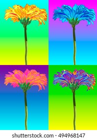 Flowers pop-art