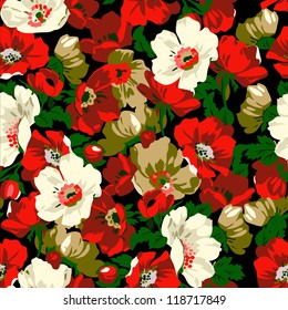 flowers poppies pattern