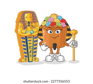 the flowers in pot ancient egypt cartoon. cartoon mascot vector