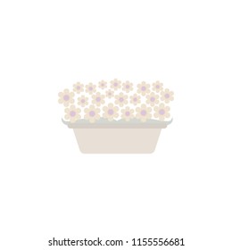 flowers in a pot. Element of flower for mobile concept and web apps. Colored flowers in a pot can be used for web and mobile