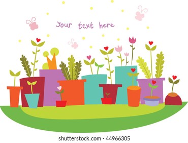 flowers in pots