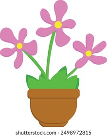 flowers in pots. Can be used as an element for posters or children's books