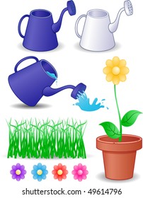 Flowers and Pots - vector illustration