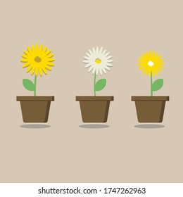 Flowers in pots.cartoon vector EPS10 vector