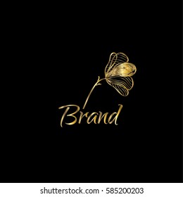Flowers and presents vector logo design template