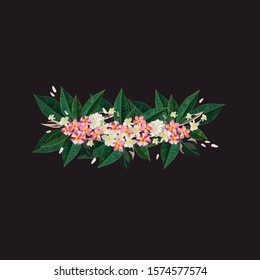 Flowers print. Exotic decoration. Jungle background