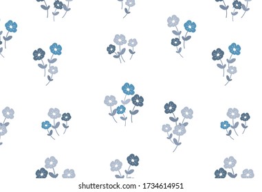 Flowers repeat pattern. Beautiful retro background. 
Elegant fabric on light background Surface pattern design.