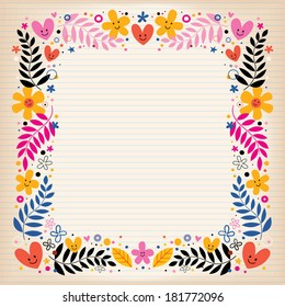 flowers retro border
