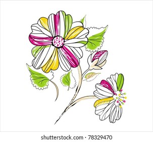 3d Render Paper Lotus Flowers Wall Stock Illustration 691741195