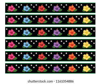 Flowers ribbon with black background