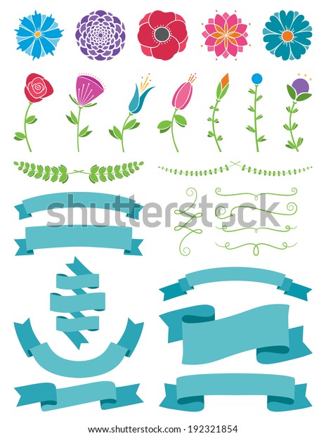 Flowers and Ribbons Design
Elements