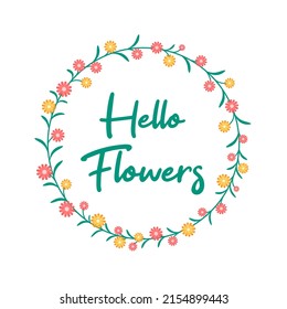 Flowers Ring circle frame for greeting card