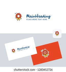 Flowers ring  vector logotype with business card template. Elegant corporate identity. - Vector