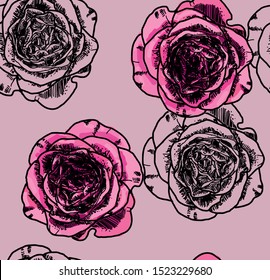 Flowers roses backgrounds texture vector hand-drawn illustration