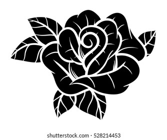 Flowers roses, black and white. Isolated on white background. Vector illustration.