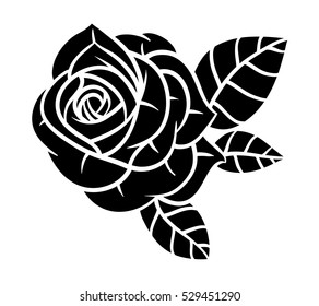 Flowers roses, black and white. Isolated on white background. Vector illustration.