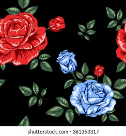 Flowers roses pattern