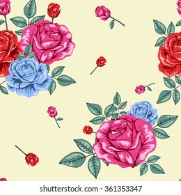 Flowers roses pattern