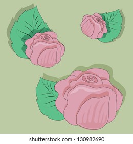 Flowers. Roses. Retro. Vector illustrations