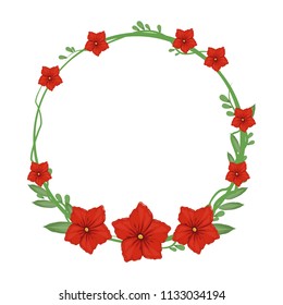 Flowers round frame