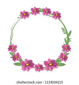 Flowers round frame